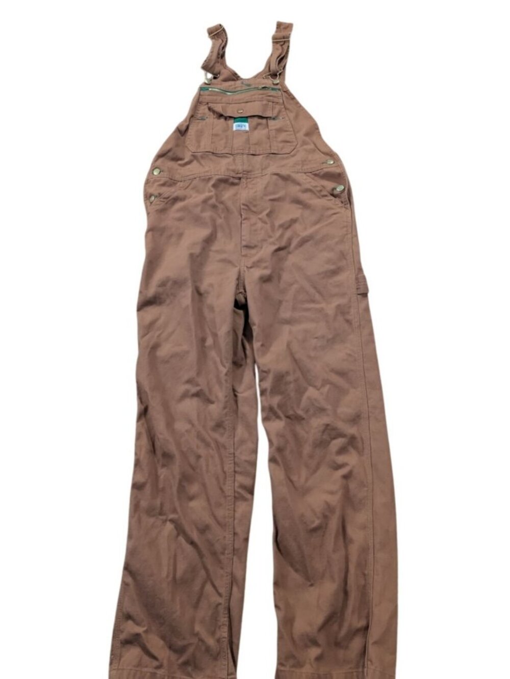Liberty Duck Canvas Bib Overalls Brown Pecan Workwear Carpenter Mens 34x32 YB790